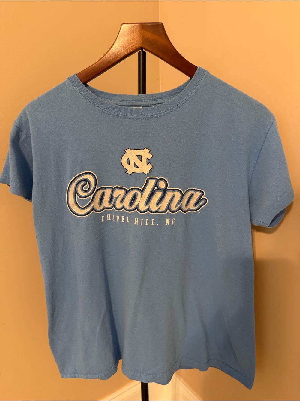 North Carolina 'Carolina' Script Tee in Light Blue
